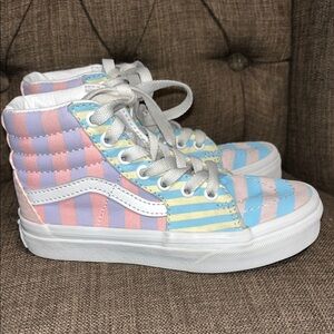 Vans Sk8 Hi Top Skate Shoe Kids 12 Pastel Stripes Multicolor